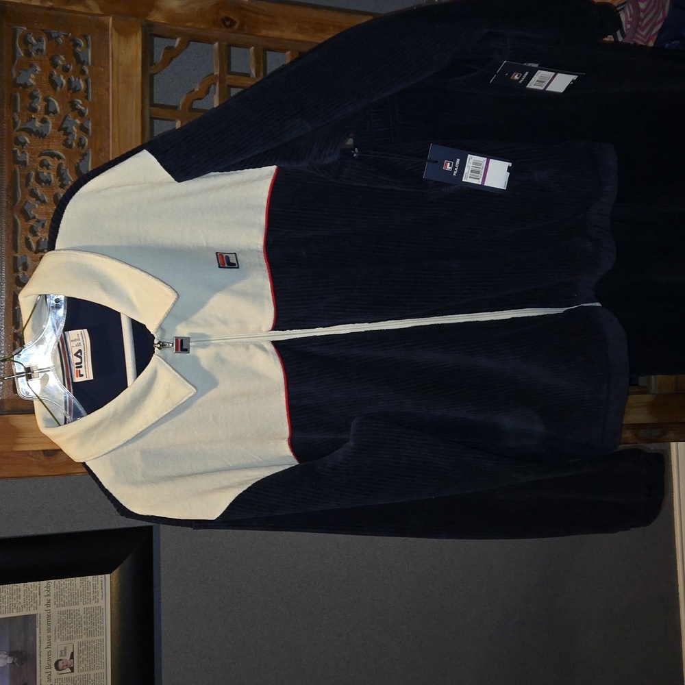 Men’s Fila Gardenia | Navy | Red Pipping Velour Corduroy 2pc Tracksuits NWT